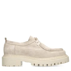 Beige Suede Veterschoenen^Sacha Outlet