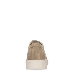 Beige Suede Veterschoenen Met Grove Zool^Sacha Shop