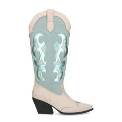 Blauwe Cowboylaarzen Met Metallic Details^Sacha Discount