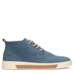 Blauwe Hoge Leren Sneakers^Sacha Fashion