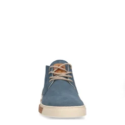 Blauwe Hoge Leren Sneakers^Sacha Fashion