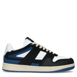 Blauwe Leren Sneakers Met Suede Details^Sacha Best