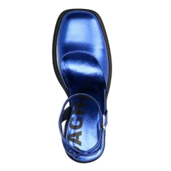 Blauwe Metallic Pumps Met Plateau Hak^Sacha Discount