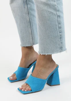 Blauwe Muiltjes Met Hak^Sacha Cheap