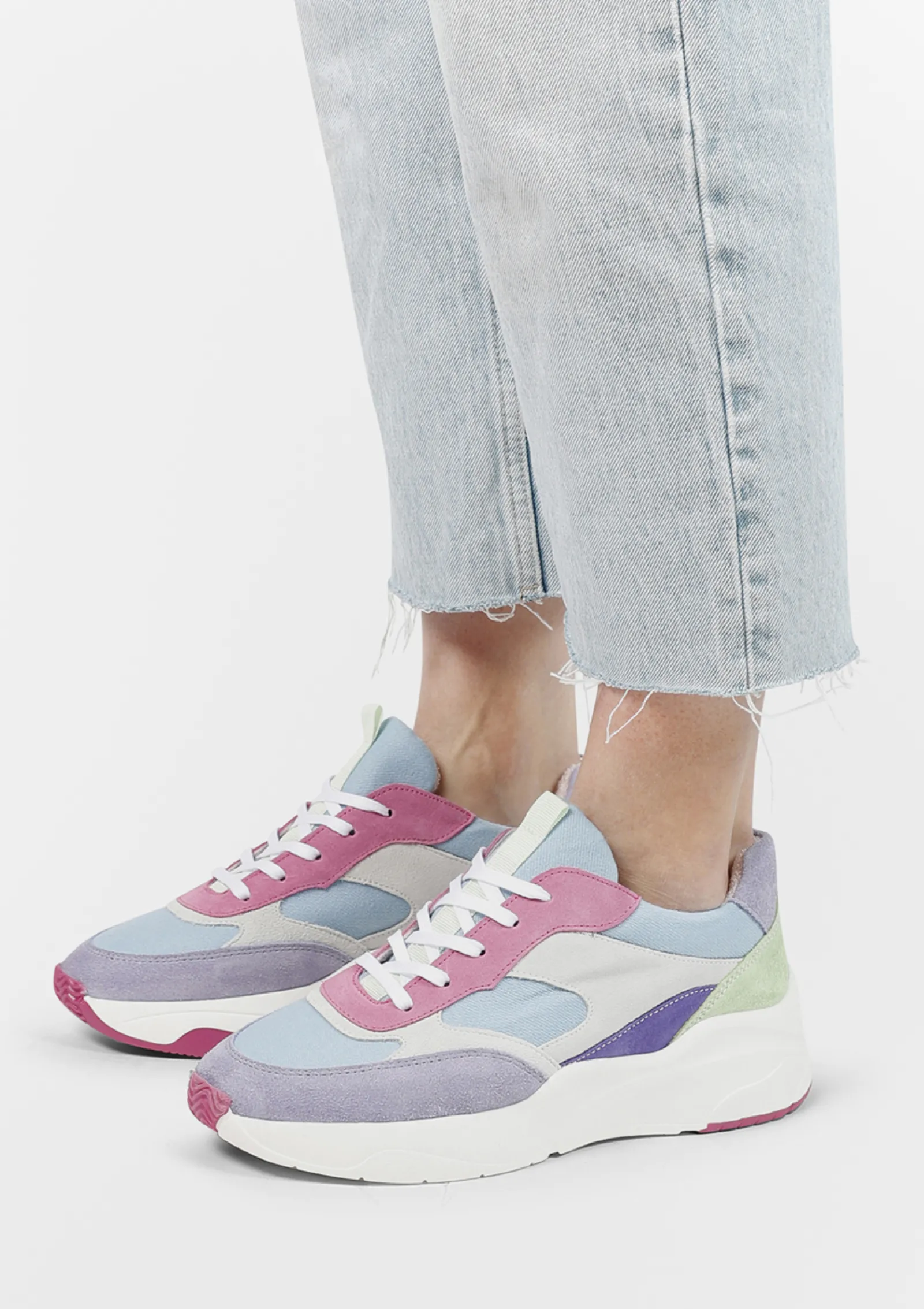 Blauwe Multicolor Suede Sneakers^Sacha Cheap
