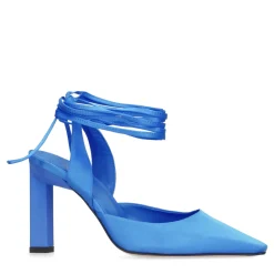Blauwe Slingback Pumps Met Veters^Sacha Outlet