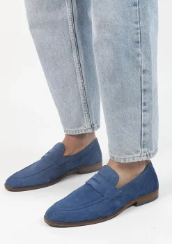 Blauwe Suede Penny Loafers^Sacha Cheap
