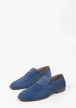 Blauwe Suede Penny Loafers^Sacha Cheap