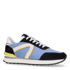 Blauwe Suede Sneakers Met Gekleurde Details^Sacha Discount