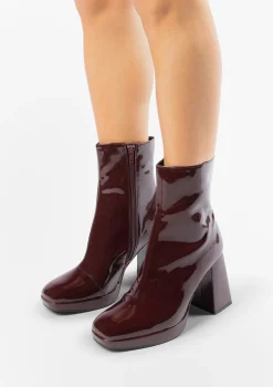 Bordeaux Enkelboots Met Hak^Sacha Fashion