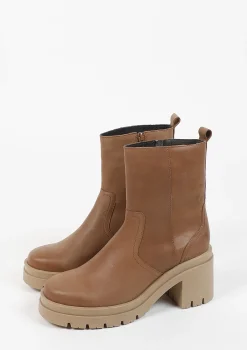 Bruine Enkelboots Met Plateau Hak^Sacha Best Sale