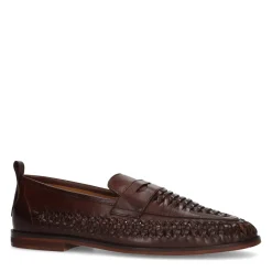 Bruine Gevlochten Leren Loafers^Sacha New