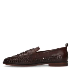 Bruine Gevlochten Leren Loafers^Sacha New