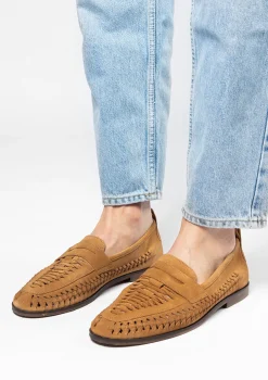 Bruine Gevlochten Suede Loafers^Sacha Best Sale