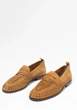 Bruine Gevlochten Suede Loafers^Sacha Best Sale