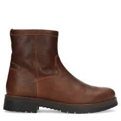 Bruine Leren Boots Met Imitatiebont^Sacha Sale