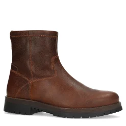 Bruine Leren Boots Met Imitatiebont^Sacha Sale