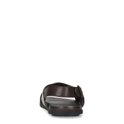 Bruine Leren Sandalen Met Beige Details^Sacha New