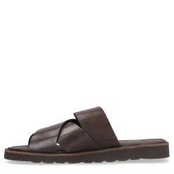 Bruine Leren Slippers^Sacha Fashion