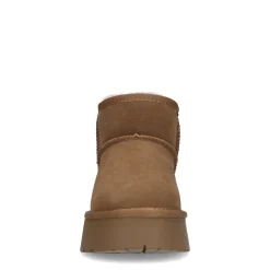 Bruine Suede Enkelboots Met Wol^Sacha Best Sale