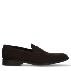 Bruine Suede Klassieke Loafers^Sacha Best Sale