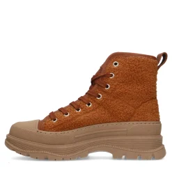 Camel Leren Fluffy Sneakers^Sacha New