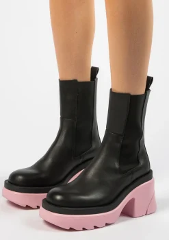 Chunky Chelsea Boots Met Roze Zool^Sacha Hot