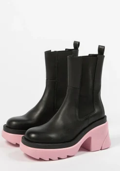 Chunky Chelsea Boots Met Roze Zool^Sacha Hot