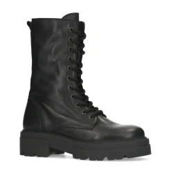 Chunky Zwarte Leren Veterboots^Sacha Cheap