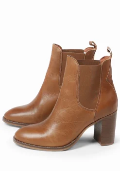 Cognac Enkellaarsjes Met Hak^Sacha Flash Sale