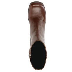 Cognac Enkellaarsjes Met Blokhak^Sacha Outlet