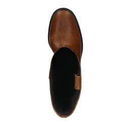 Cognac Hoge Leren Laarzen^Sacha Shop