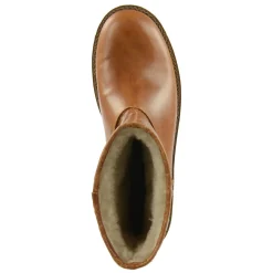 Cognac Korte Laarzen Met Imitatiebont^Sacha Sale