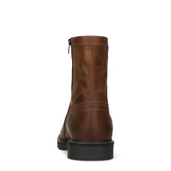 Cognac Leren Boots Met Imitatiebont^Sacha Best
