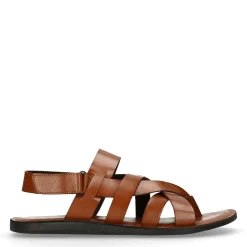 Cognac Leren Sandalen^Sacha Fashion