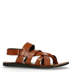 Cognac Leren Sandalen^Sacha Fashion