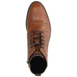 Cognac Leren Veterboots^Sacha Store