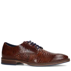Cognac Leren Veterschoenen^Sacha Best Sale