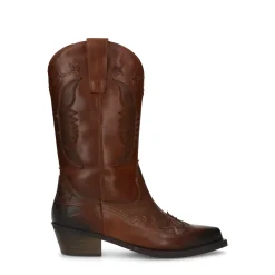 Cognac Leren Western Boots^Sacha Shop