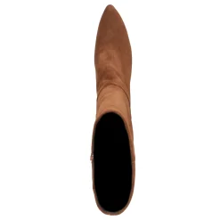 Cognac Suede Hoge Laarzen Met Hak^Sacha Clearance