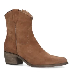 Cognac Suede Lage Cowboylaarzen^Sacha Fashion