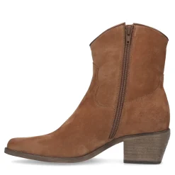 Cognac Suede Lage Cowboylaarzen^Sacha Fashion