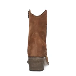 Cognac Suede Lage Cowboylaarzen^Sacha Fashion