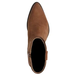 Cognac Suede Lage Cowboylaarzen^Sacha Fashion