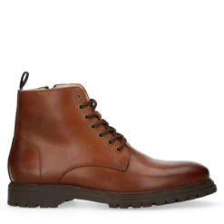 Cognac Veterboots Met Imitatiebont Vulling^Sacha Best