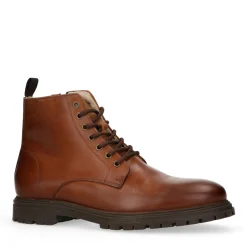 Cognac Veterboots Met Imitatiebont Vulling^Sacha Best