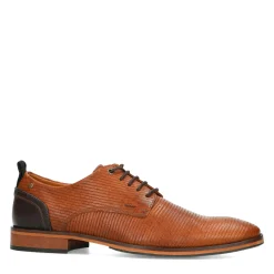 Cognac Veterschoenen Met Donker Hielstuk^Sacha New