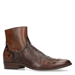 Cognac Western Boots Met Snakeskin^Sacha Cheap