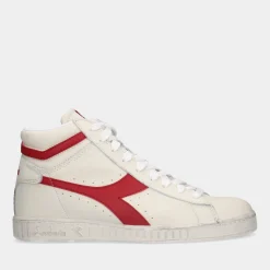 Diadora Game L High Waxed White/Red Pepper Heren Sneakers^Sacha Discount