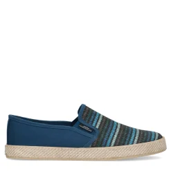 Donkerblauwe Canvas Loafers Met Strepen^Sacha Outlet